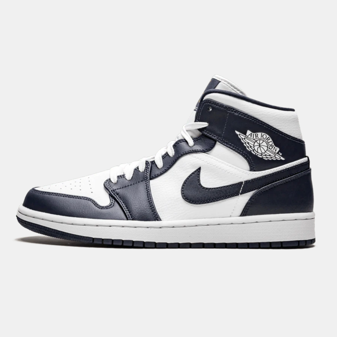 Jordan 1 Mid - White Metallic Gold Obsidian