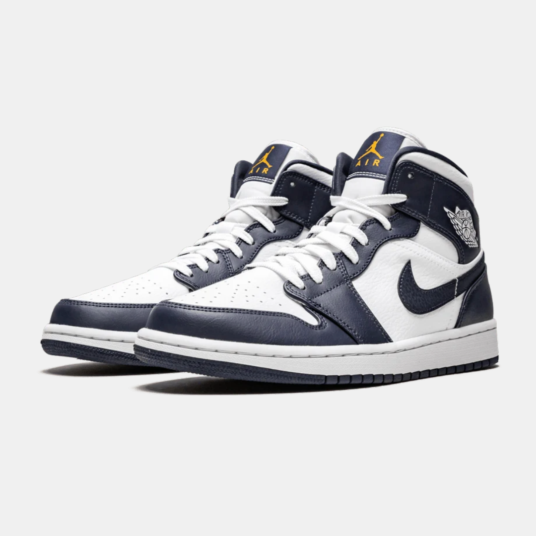 Jordan 1 Mid - White Metallic Gold Obsidian